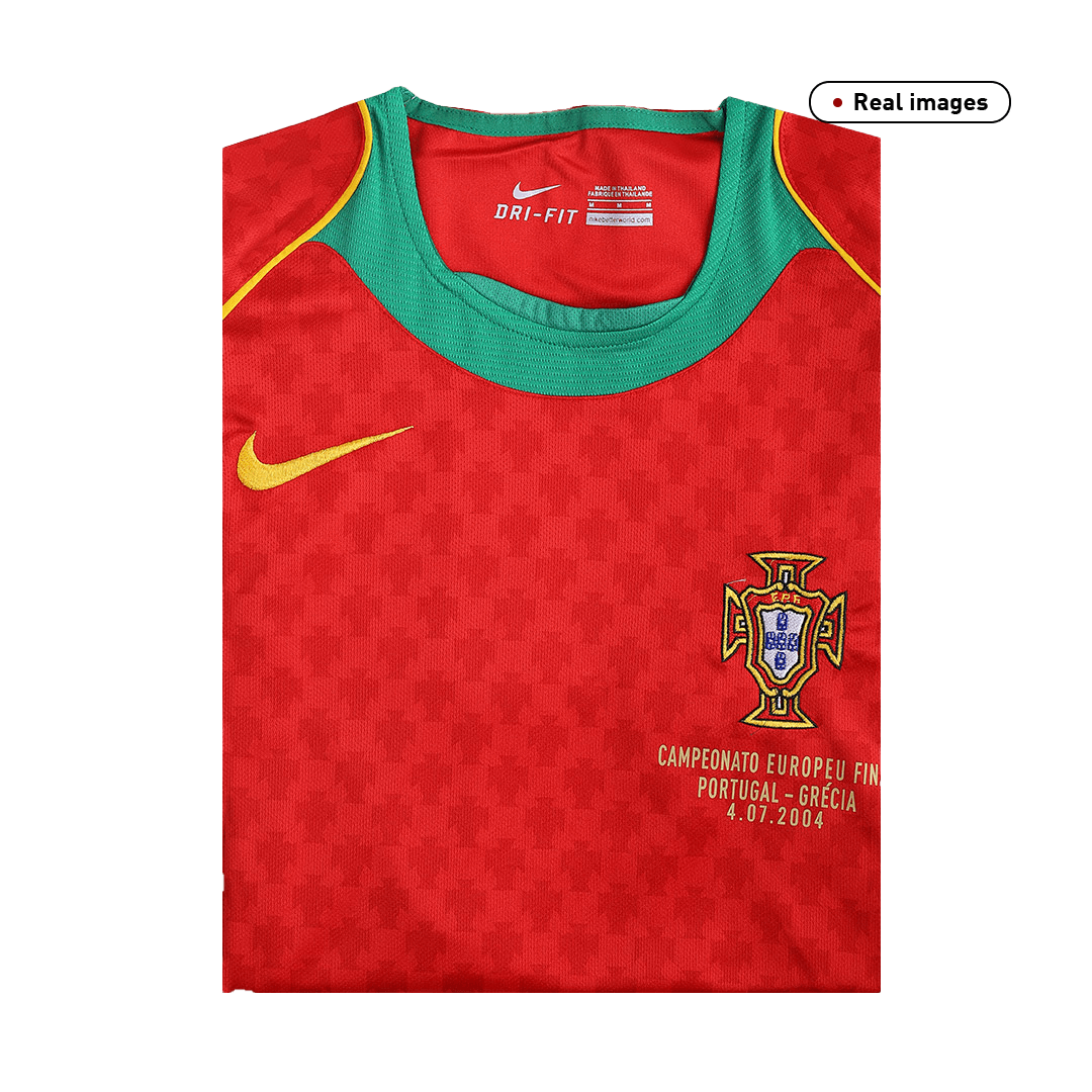 Portugal Hemma Fotbollströjor Euro 2004 Retro Final