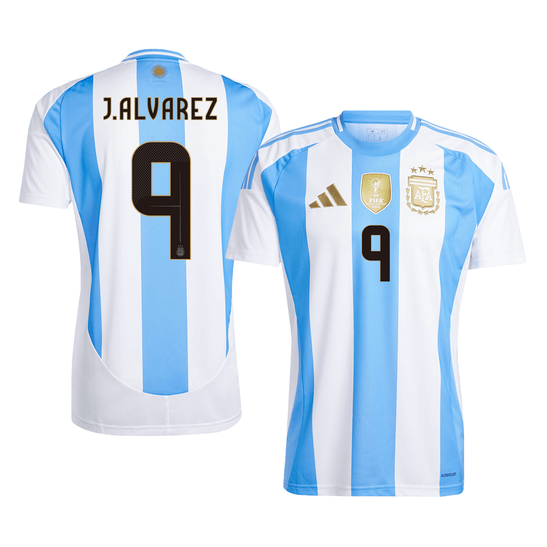 Argentina Hemma Fotbollströjor J.ALVAREZ #9 2024
Premium