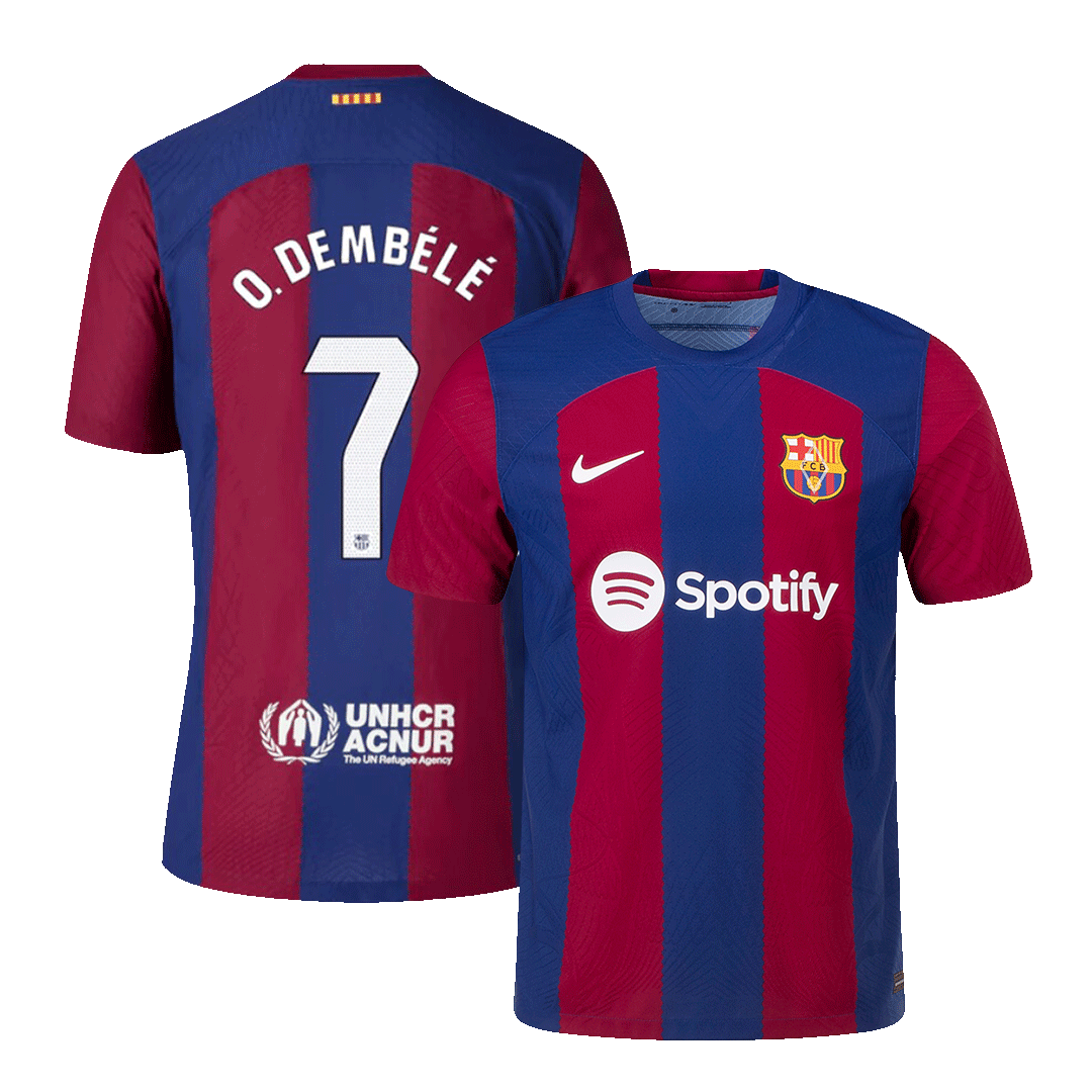 Barcelona Hemma Fotbollströja O.DEMBÉLÉ #7 2023/24 Autentisk