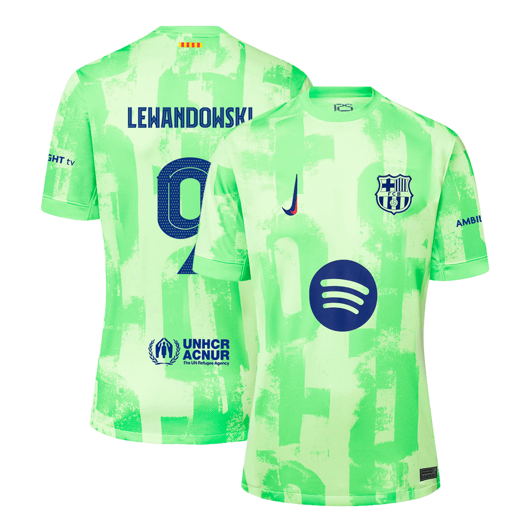 Barcelona Tredjeställ Fotbollströja LEWANDOWSKI #9 2024/25 Premium