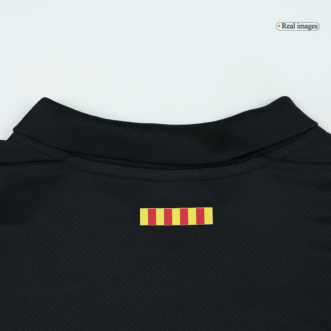 Barcelona Borta Fotbollströja 2024/25 Fotbollssats Barn - Spotify-logotyp utan text