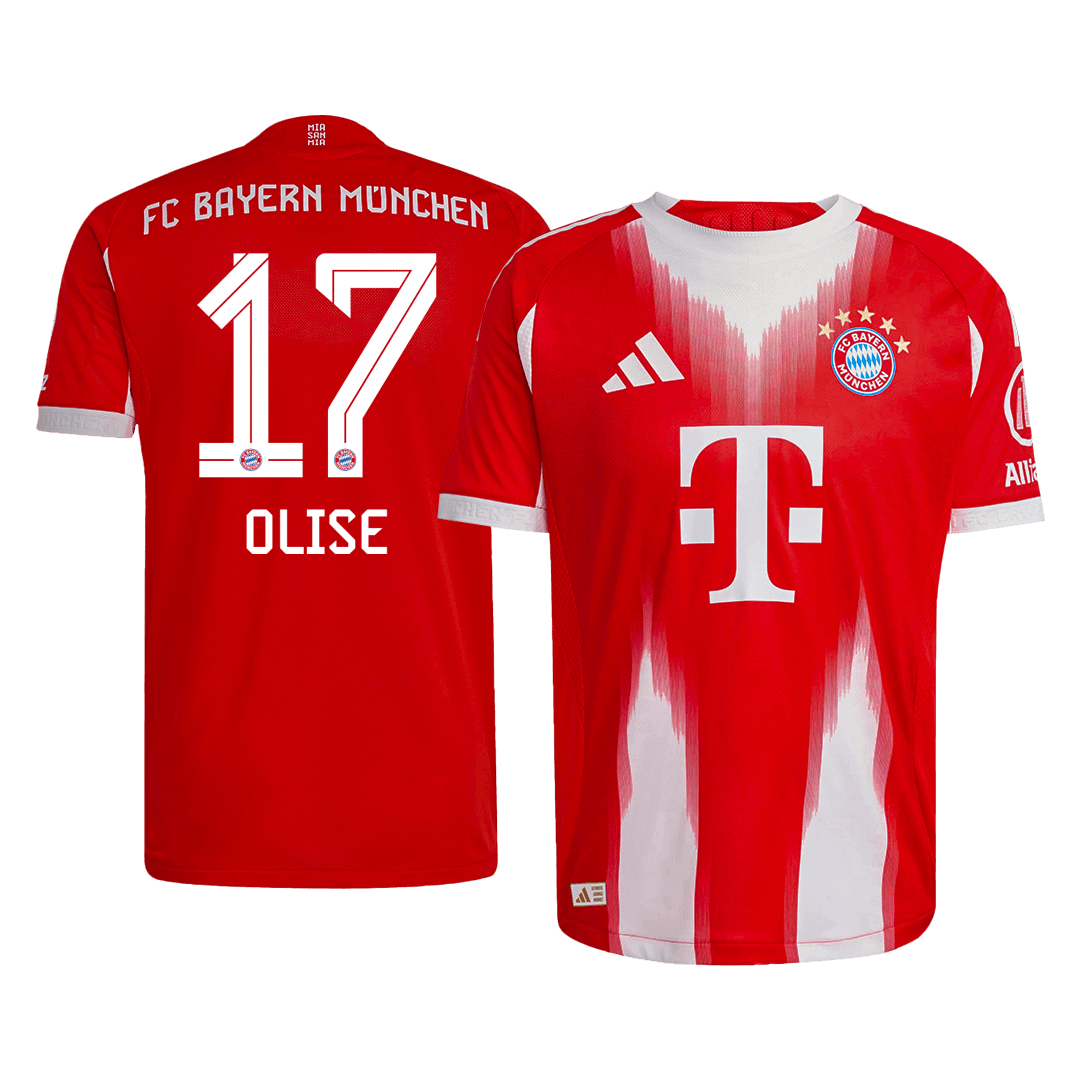 Bayern Munich Tröja OLISE #17 2025/26 Hemma Autentisk Röd