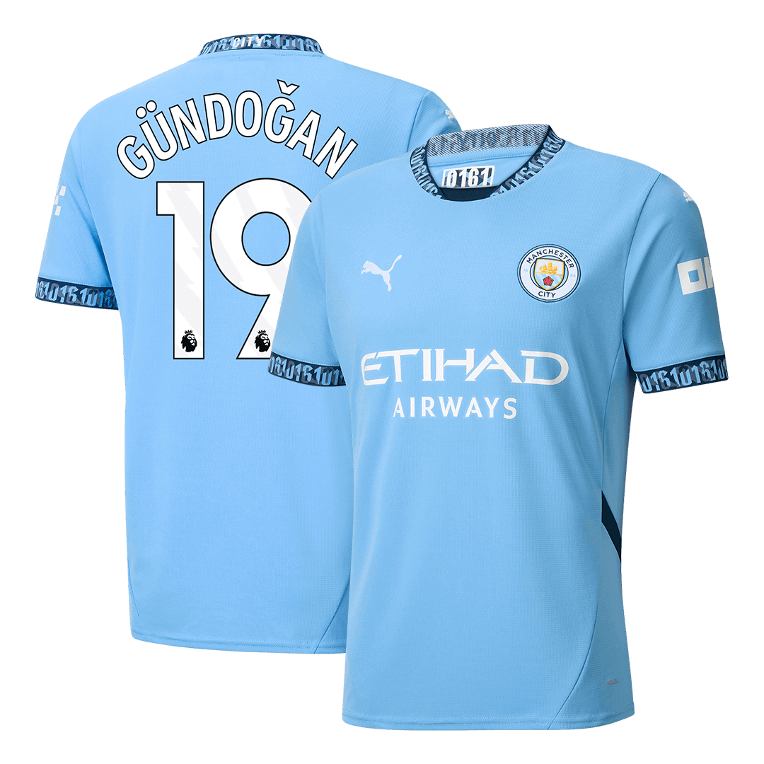 Manchester City Hemma Fotbollströja GÜNDOĞAN #19 2024/25