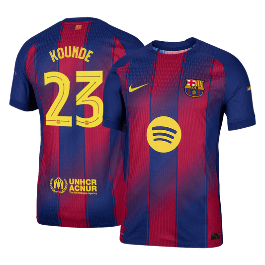 Barcelona Tröja KOUNDE #23 2025/26 Hemma Autentisk Röd & Blå - UCL-1