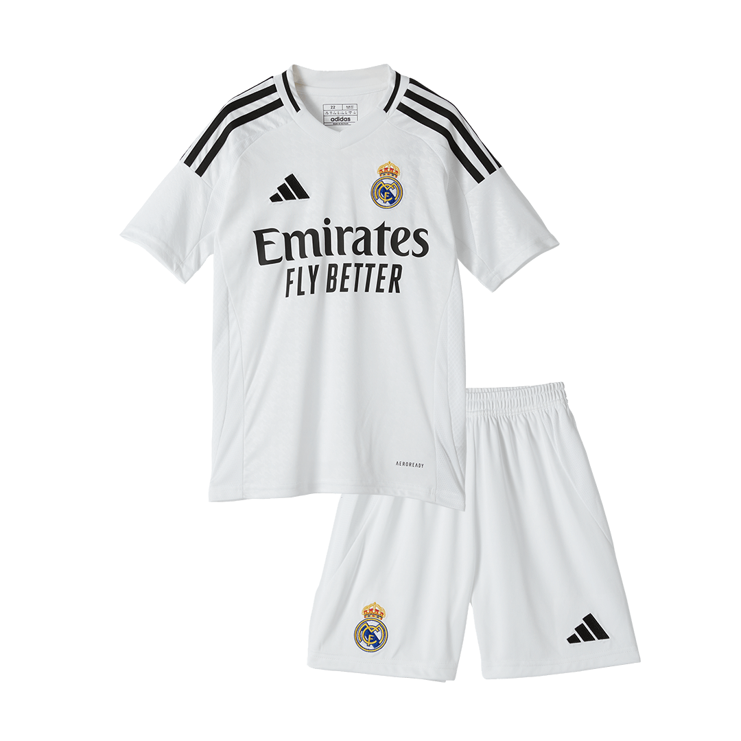 Real Madrid Hemma Fotbollströja BELLINGHAM #5 2024/25 Fotbollssats Barn Premium