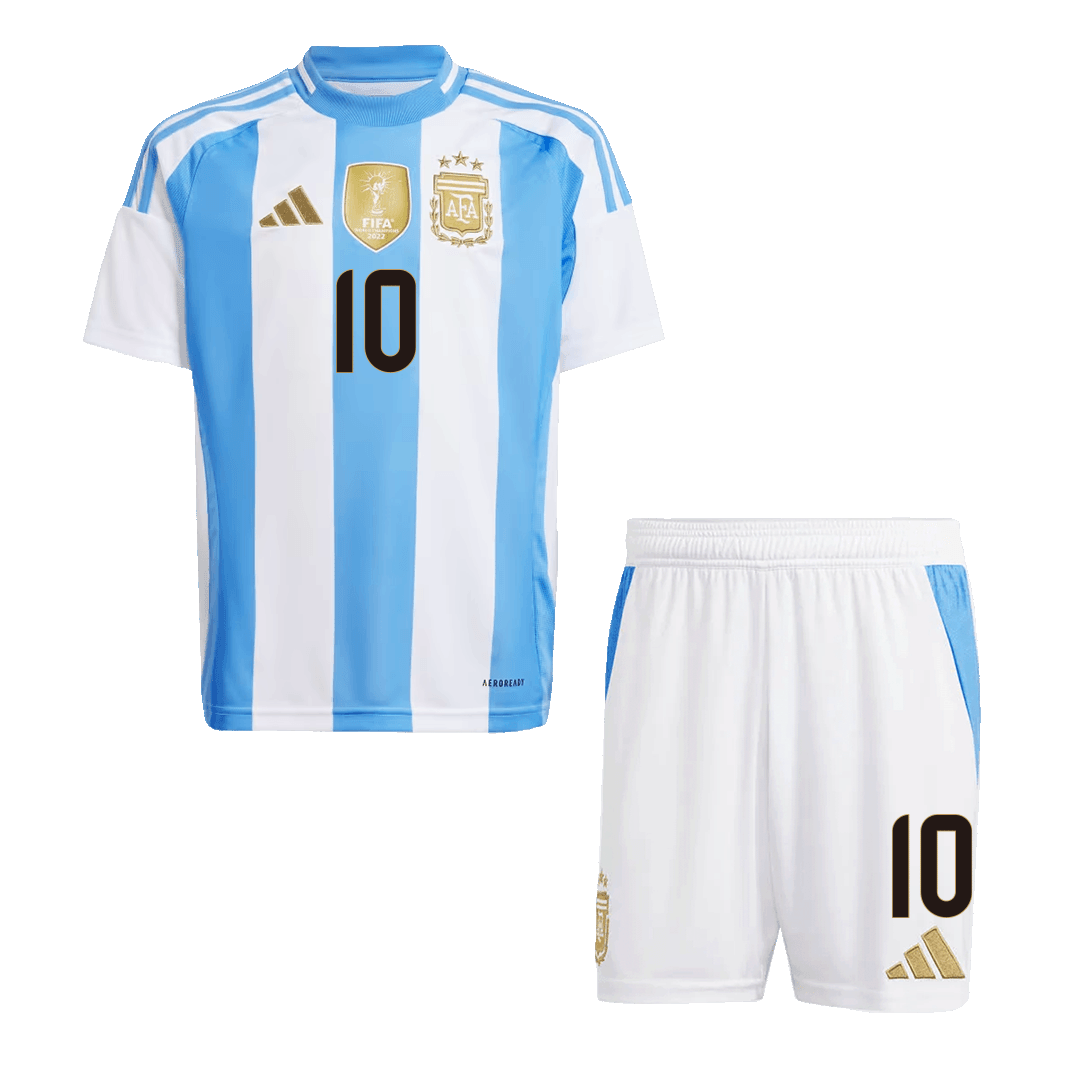 Argentina Hemma Fotbollströja MESSI #10 2024 
Fotbollssats Barn