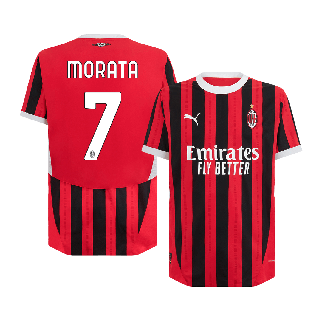 AC Milan Hemma Fotbollströja MORATA #7 2024/25 Autentisk