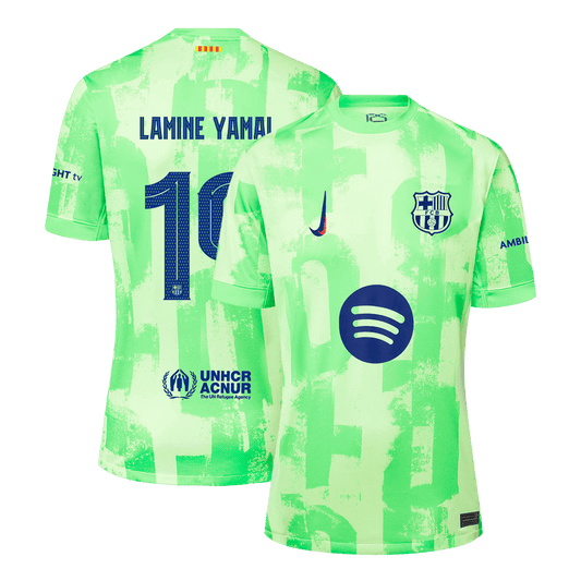 Barcelona Tredjeställ Fotbollströja LAMINE YAMAL #19 2024/25 Premium