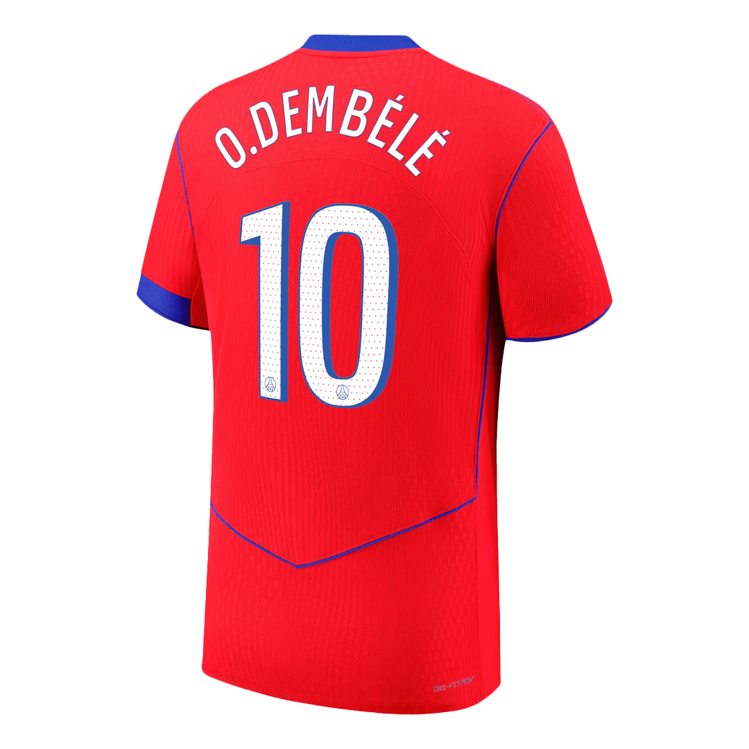 PSG Tröja O.DEMBÉLÉ #10 2025/26 Tredje Autentisk Röd
