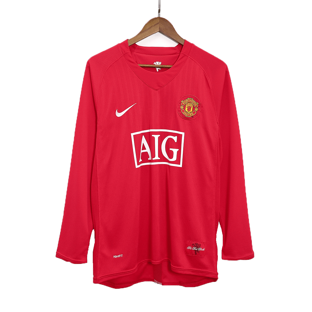 Retro Manchester United Hemma Fotbollströja ROONEY #10 2007/08 långärmad