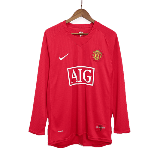Retro Manchester United Hemma Fotbollströja ROONEY #10 2007/08 långärmad-1