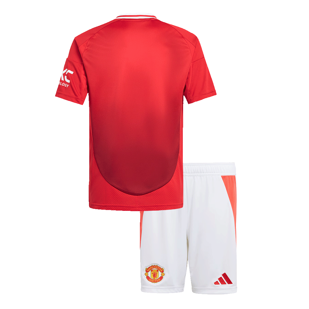 Manchester United Hemma Fotbollströja 2024/25 Fotbollssats Barn