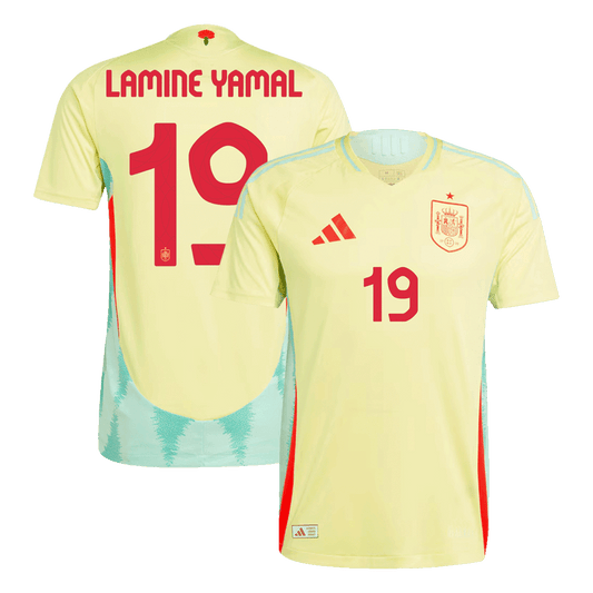 LAMINE YAMAL #19 Spanien Borta Fotbollströjor Euro 2024 Autentisk