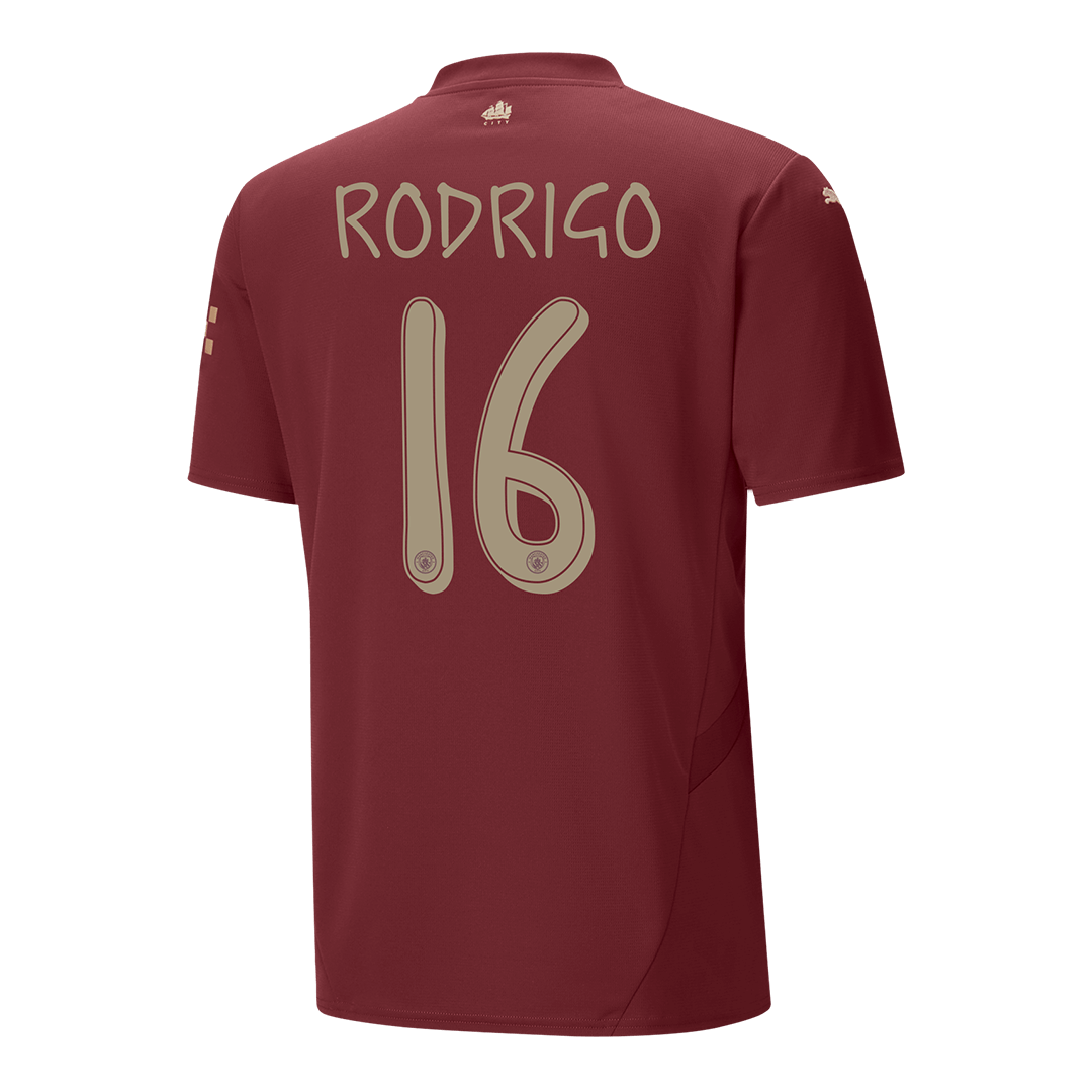 Manchester City Tredjeställ Fotbollströja RODRIGO #16 2024/25 - UCL
