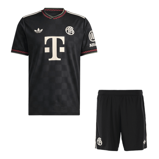Bayern Munich Third Away Soccer Jersey Kit(Jersey+Shorts)  2025/26 Black