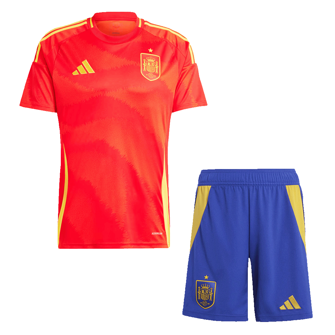Spanien Hemma Fotbollströja Euro 2024 Fotbollssats