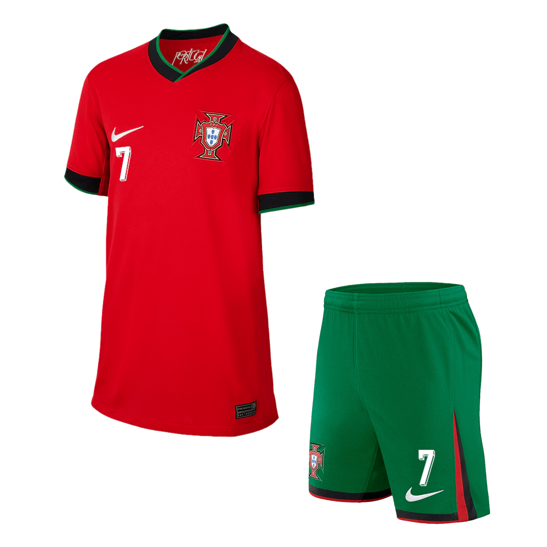 Portugal Hemma Fotbollströja RONALDO #7 Euro 2024 
Fotbollssats Barn