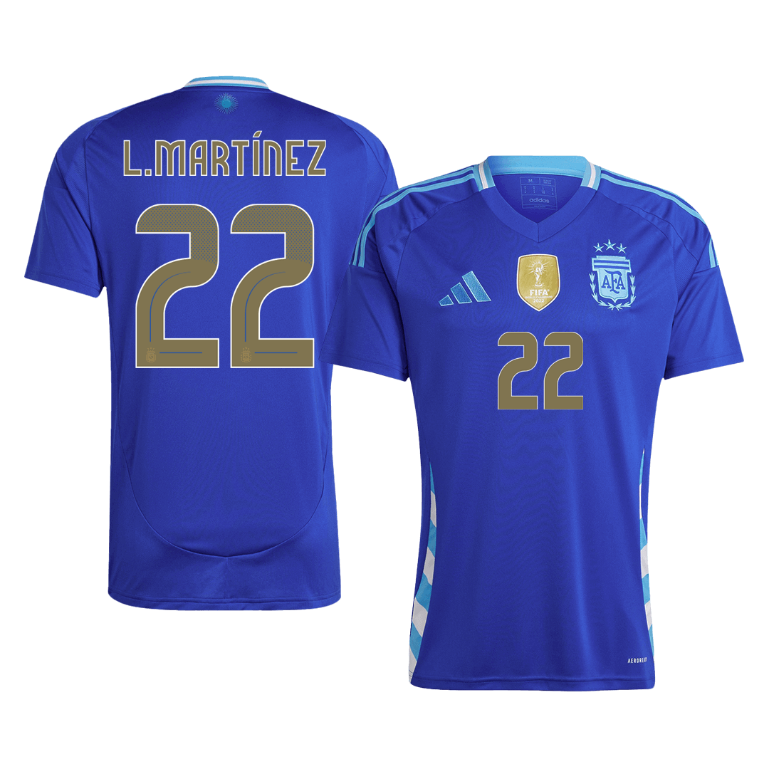 Argentina Borta Fotbollströjor L.MARTÍNEZ #22 2024
Premium