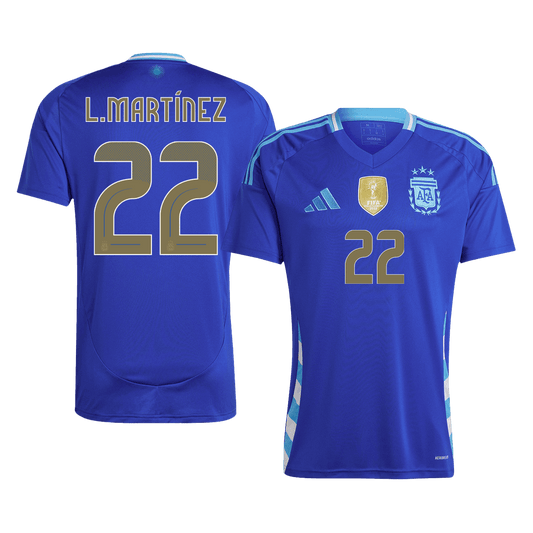 Argentina Borta Fotbollströjor L.MARTÍNEZ #22 2024
 Premium