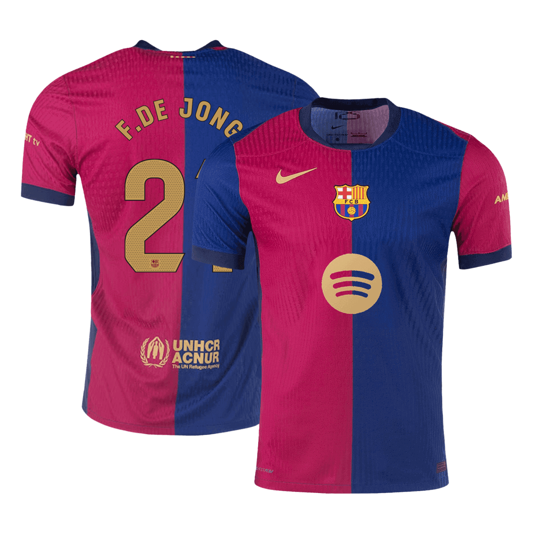 Barcelona Hemma Fotbollströja F.DE JONG #21 2024/25 Autentisk