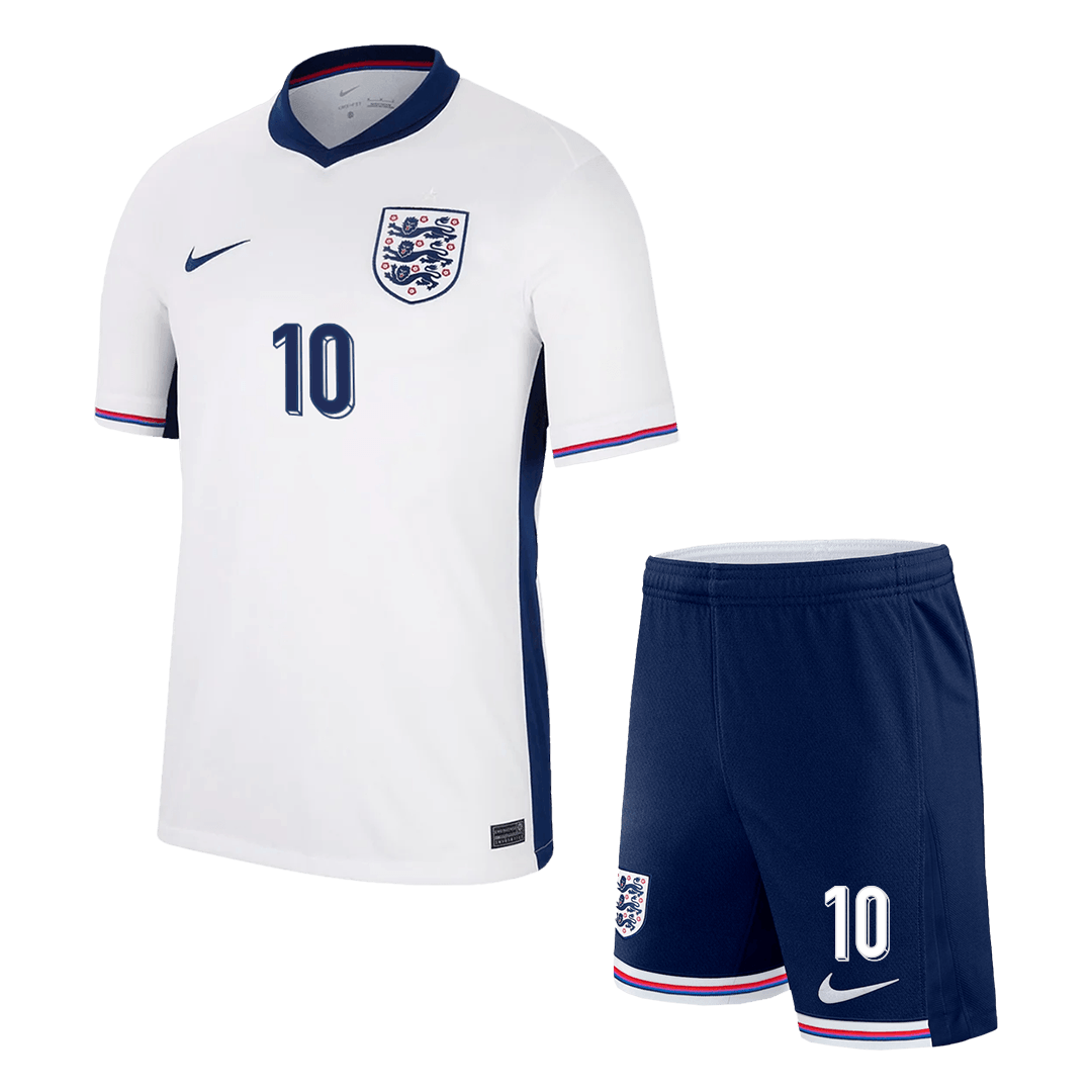 England Hemma Fotbollströja BELLINGHAM #10 Euro 2024
Fotbollssats Barn