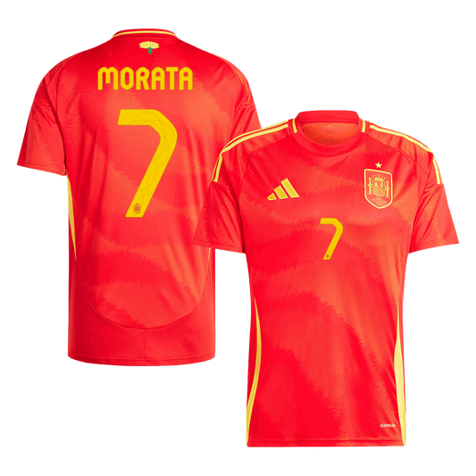 MORATA #7 Spanien Hemma Fotbollströjor Euro 2024-1