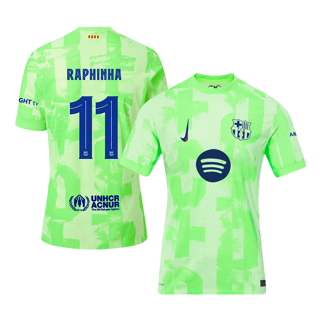 Barcelona Tredjeställ Fotbollströja RAPHINHA #11 2024/25 Autentisk
