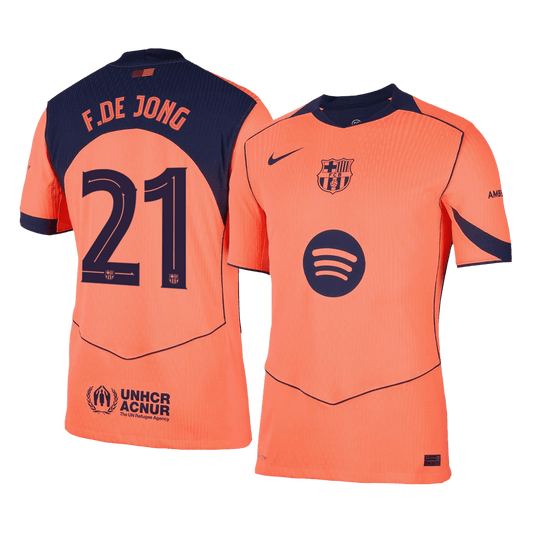 Barcelona Tröja F.DE JONG #21 2025/26 Tredje Autentisk Orange - UCL-1