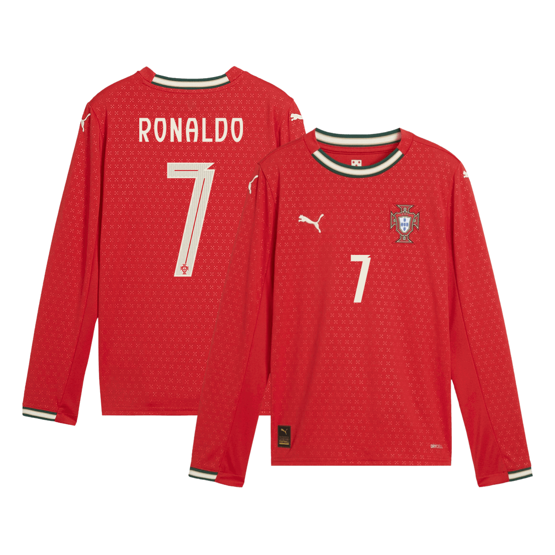 Portugal Hemma Fotbollströja RONALDO #7 2025  långärmad