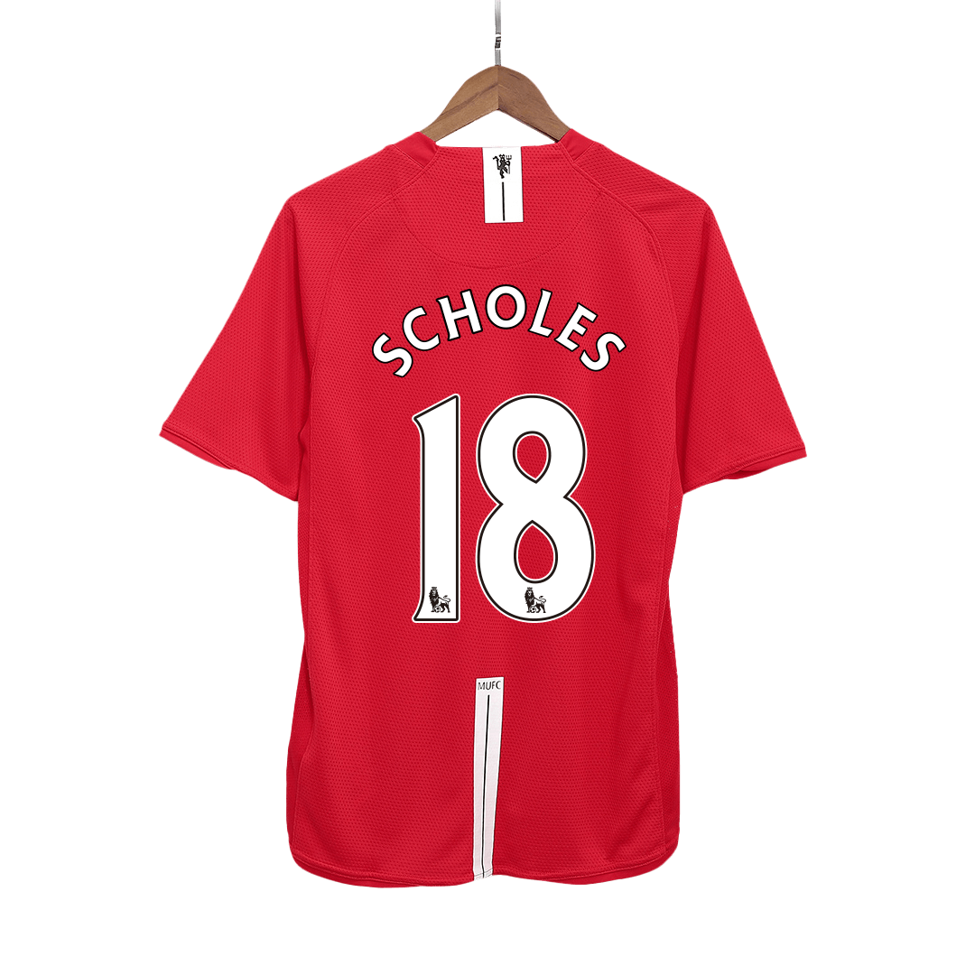Retro Manchester United Hemma Fotbollströja SCHOLES #18 2007/08