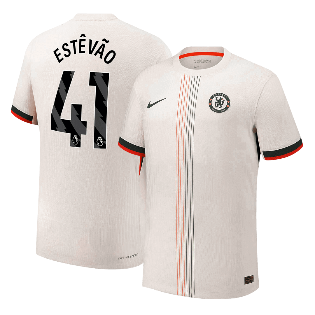 Chelsea Tröja ESTÊVÃO #41 2025/26 Borta Autentisk Vit