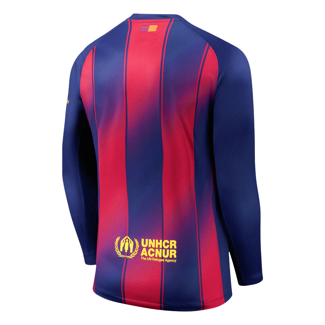 Barcelona Tröja 2025/26 Hemma Långärmad Röd/Blå