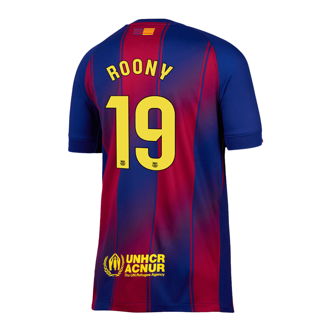 Barcelona Tröja ROONY #19 2025/26 Hemma Röd/Blå