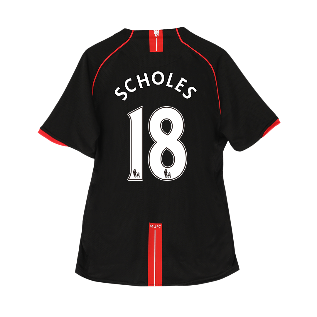 Retro Manchester United Borta Fotbollströja SCHOLES #18 2007/08