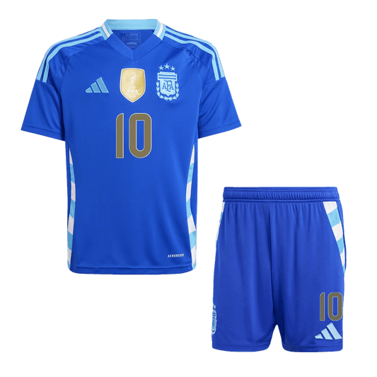 Argentina Borta Fotbollströja MESSI #10 2024 
Fotbollssats Barn-1