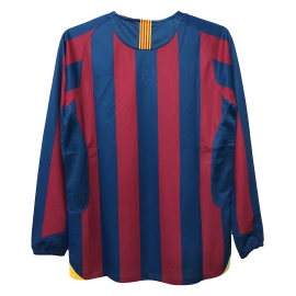 Retro Barcelona Hemma Fotbollströja 2005/06 långärmad