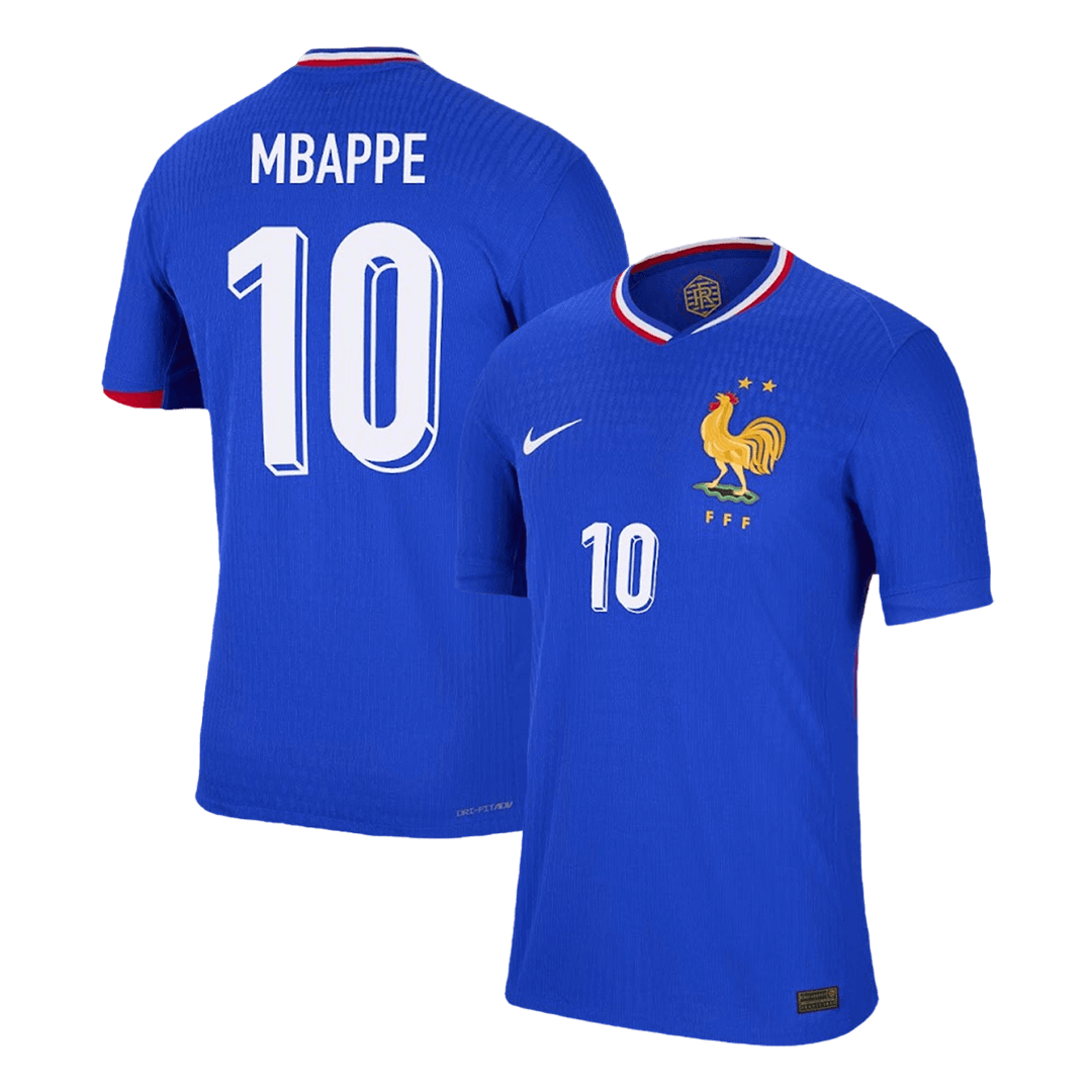 MBAPPÉ #10 Frankrike Hemma fotbollströjor 2024 Autentisk