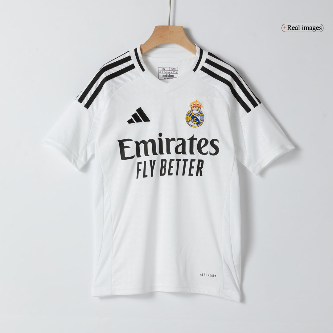 Real Madrid Hemma Fotbollströja BELLINGHAM #5 2024/25 Fotbollssats Barn Premium