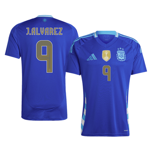 Argentina Borta Fotbollströjor J.ALVAREZ #9 2024
 Premium