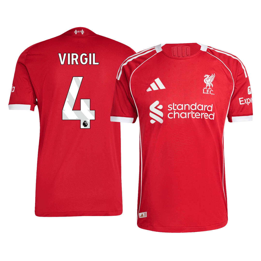 VIRGIL #4 Liverpool Tröja 2025/26 Hemma Autentisk