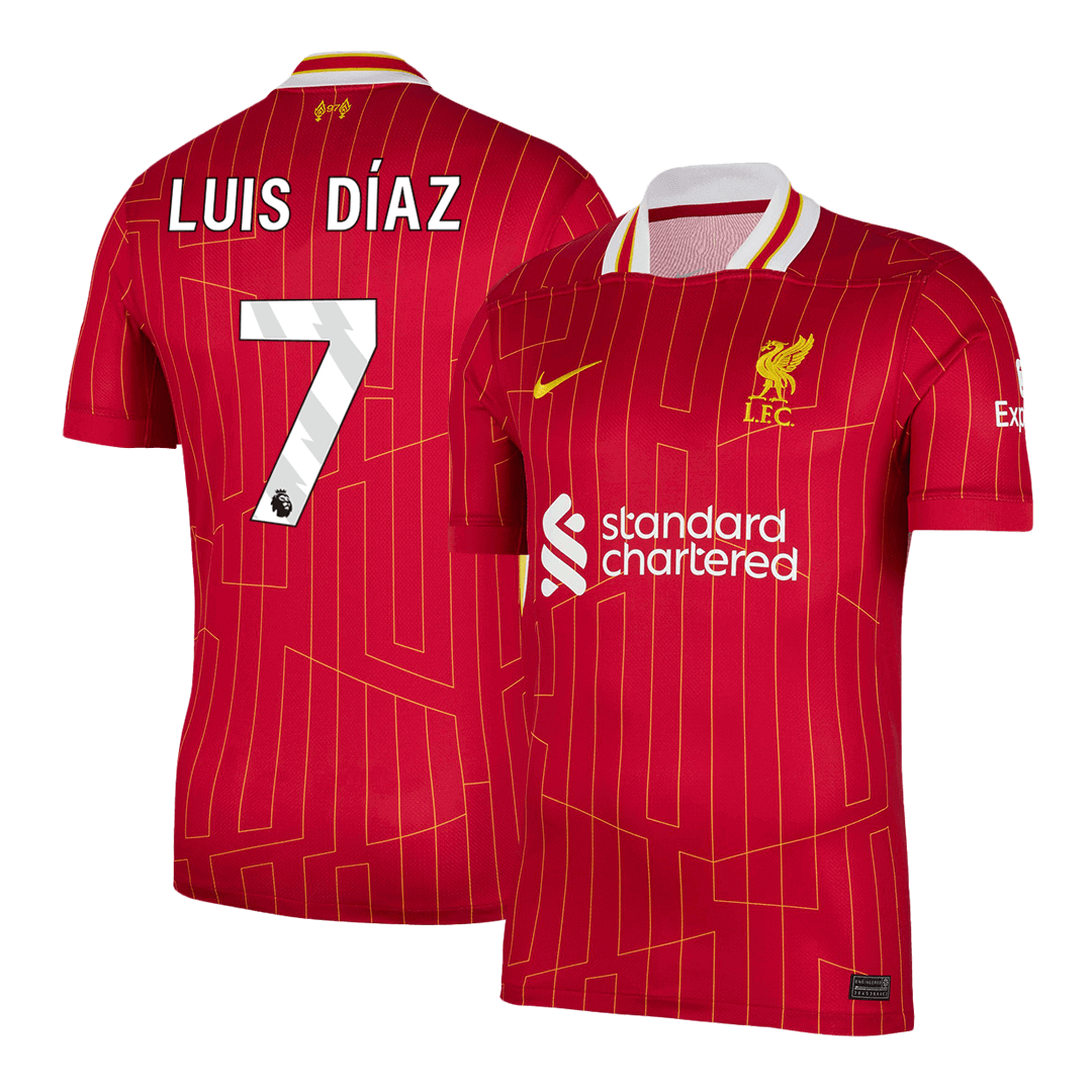 Liverpool Hemma Fotbollströja LUIS DÍAZ #7 2024/25 Premium
