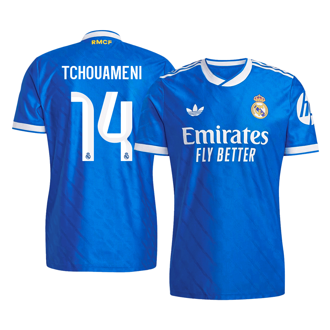 Real Madrid Tröja TCHOUAMENI #14 2025/26 Tredje Autentisk Blå