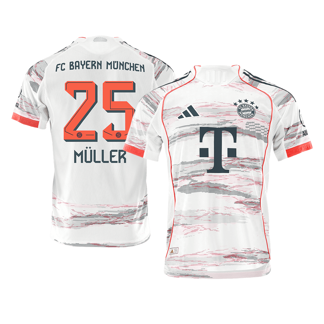 MÜLLER #25 Bayern Munich Borta Tröja 2025/26 Autentisk