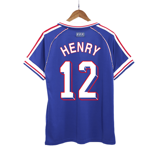 Retro HENRY #12 Frankrike Hemma fotbollströjor 1998