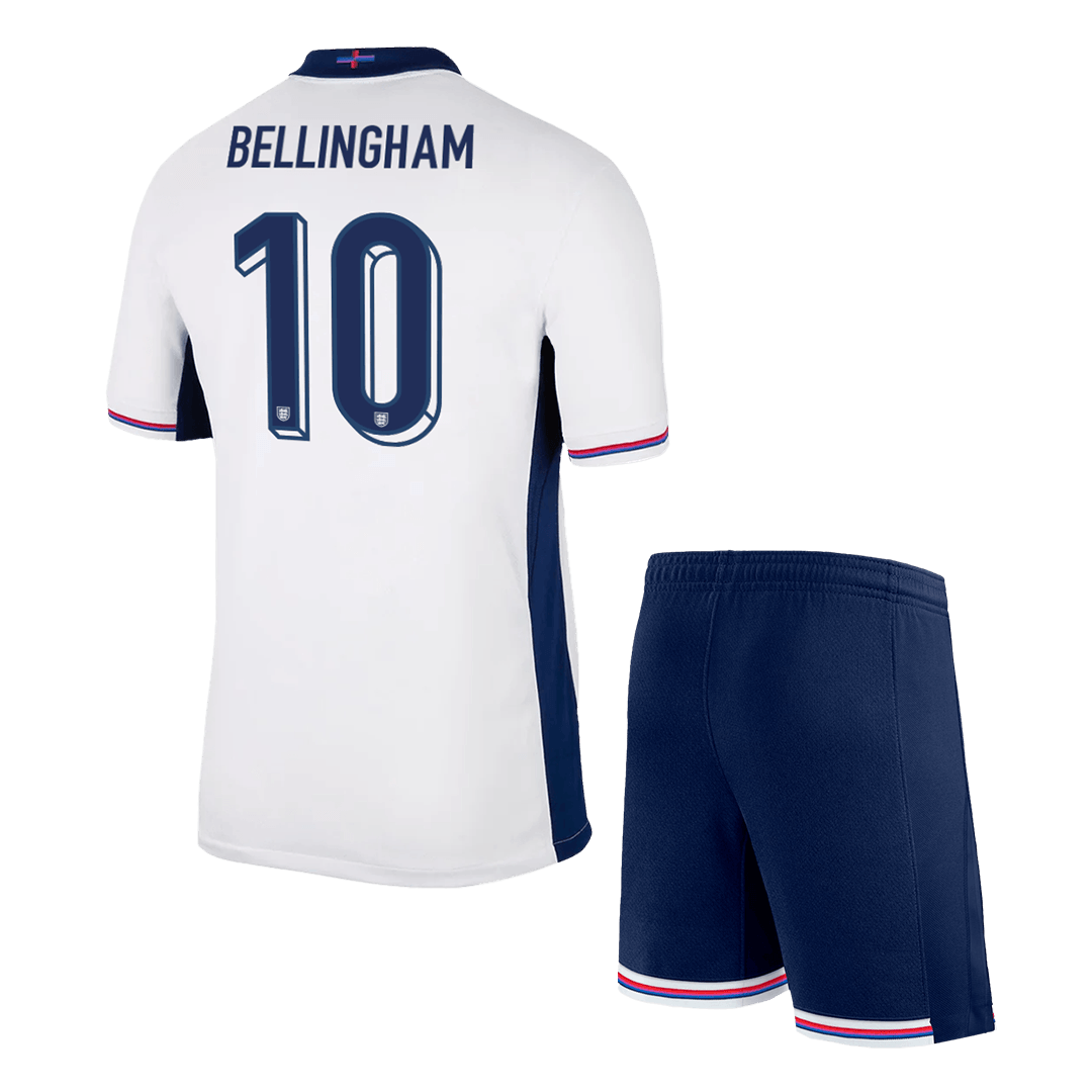 England Hemma Fotbollströja BELLINGHAM #10 Euro 2024
Fotbollssats Barn