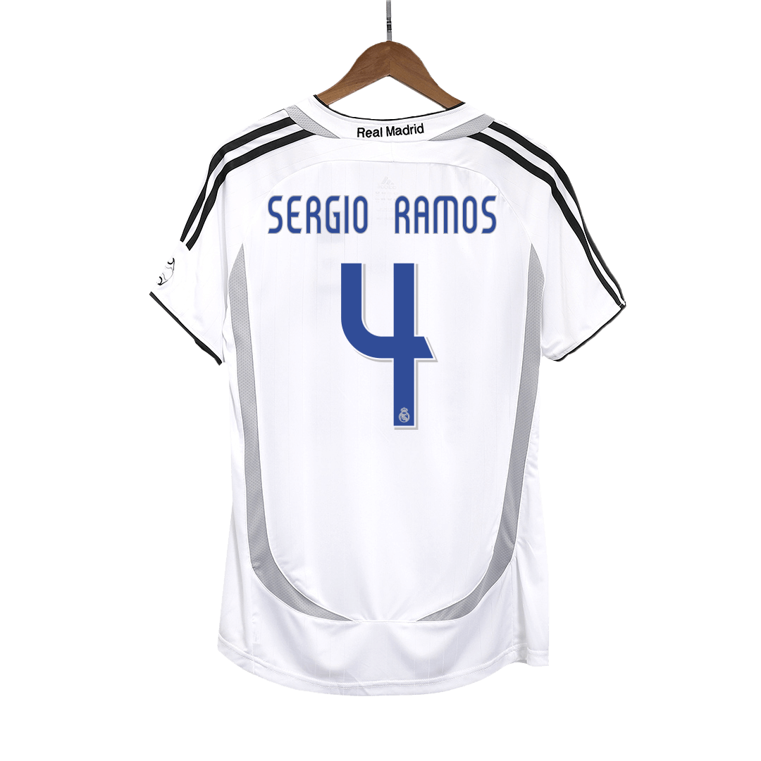 Retro Real Madrid Hemma Fotbollströja SERGIO RAMOS #4 2006/07