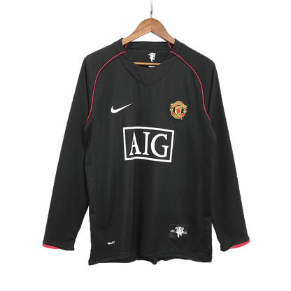 Retro Manchester United Borta Fotbollströja 2007/08 långärmad