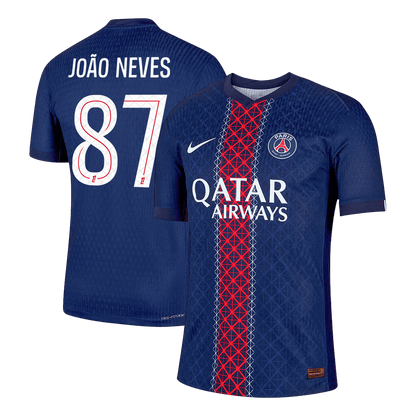 PSG Tröja JOÃO NEVES #87 2025/26 Hemma Autentisk Mörkblå-2