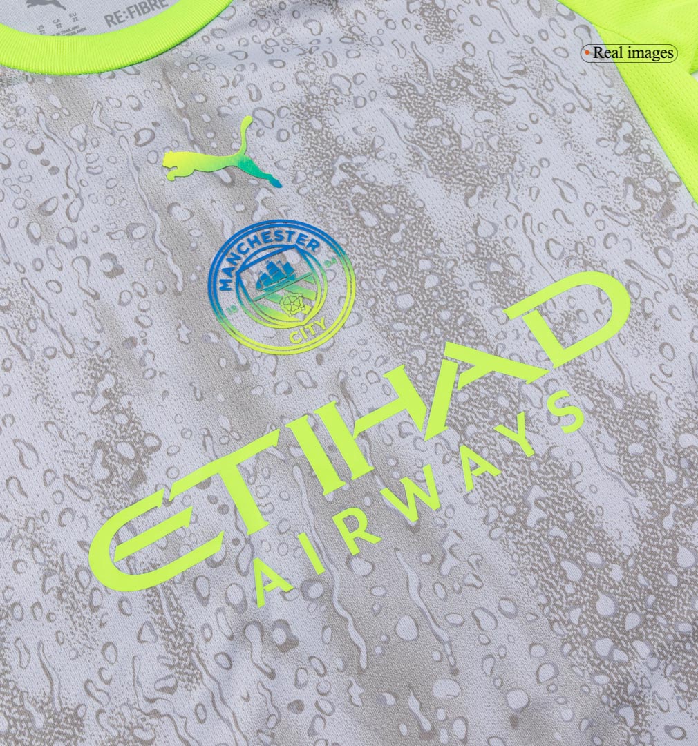 Manchester City Tröja 2025/26 Tredjeställ Grå Barn
