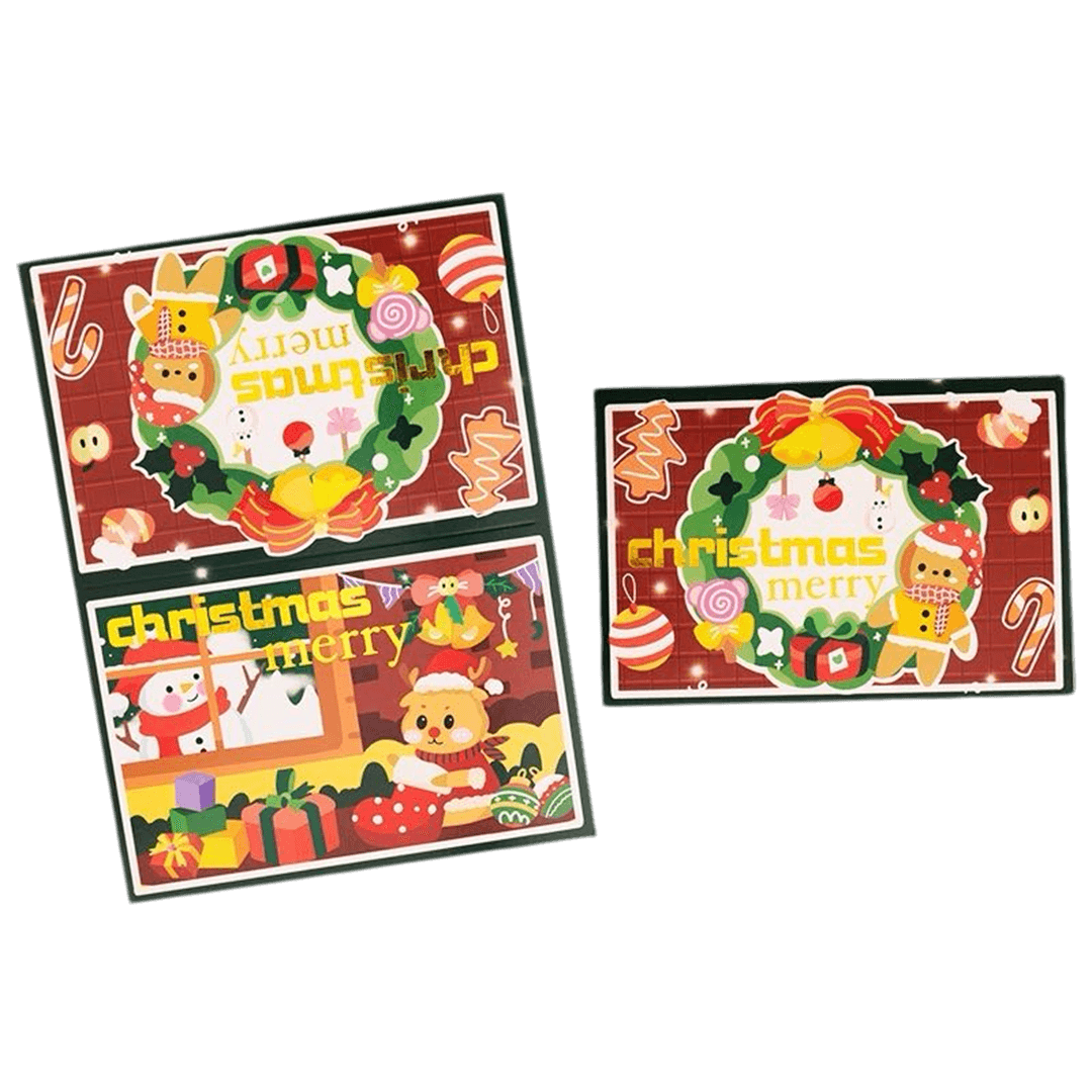 Personligt Julkort – Julkrans – Eget Meddelande